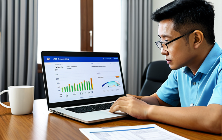 Financial Assessment**
"A Malaysian individual sitting at a desk, reviewing financial documents and a laptop displaying a credit score report. Modest clothing, home office setting. Safe for work, appropriate content, professional, perfect anatomy, correct proportions, well-formed hands, natural pose, family-friendly."
**