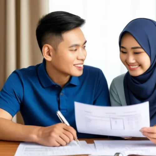 Home 16 주택담보대출 관련 법적 쟁점 이해하기 - **Prompt 1: The Home Loan Hurdle**
A realistic, high-definition photograph of a young, diverse M...